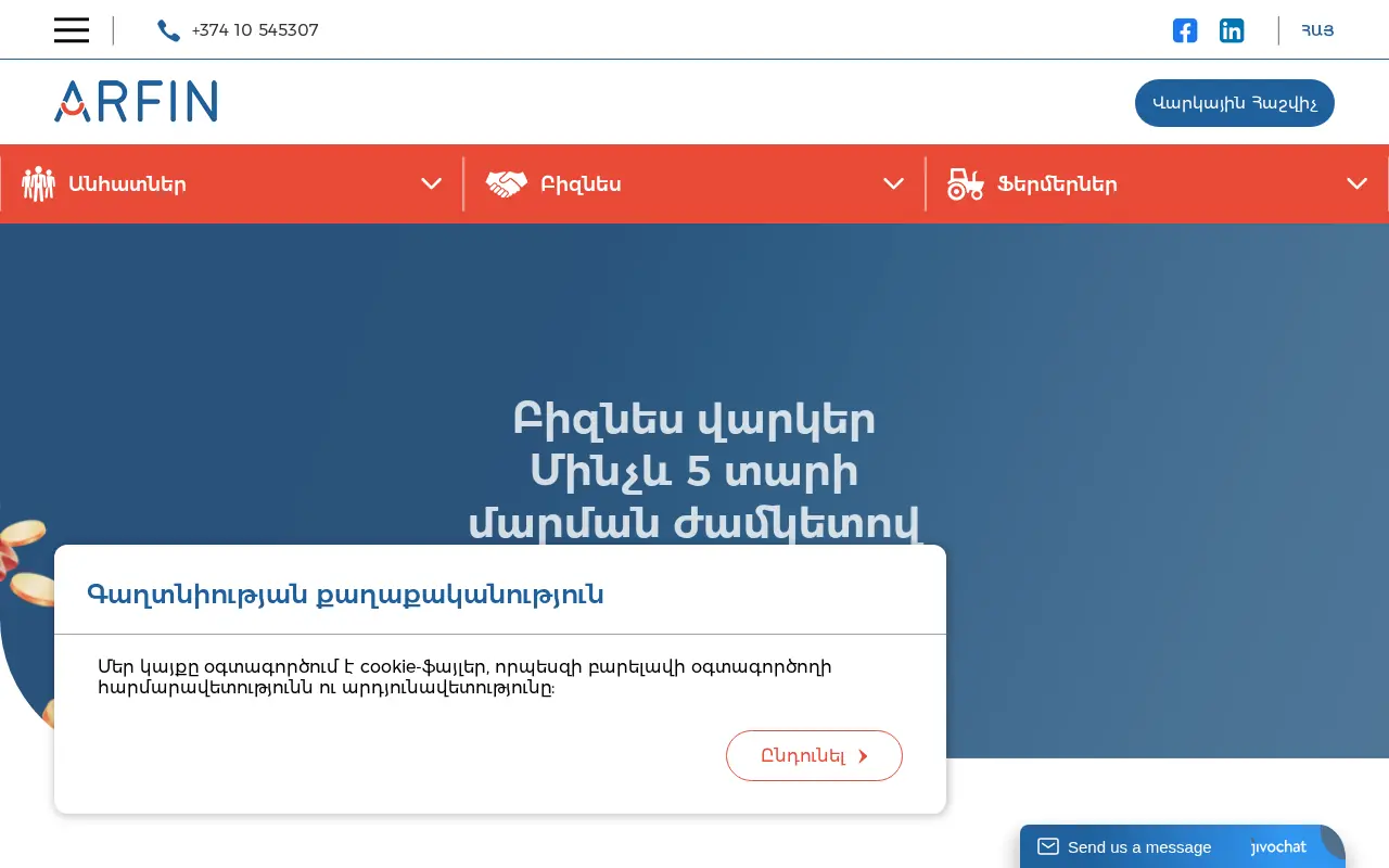 screenshot of arfin.am