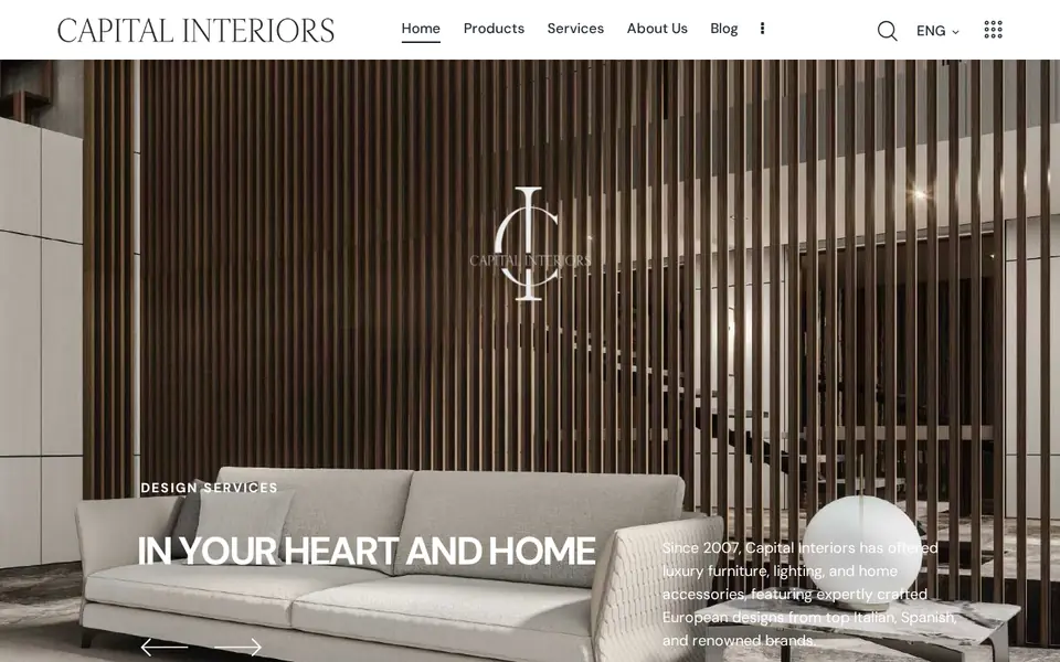 capitalinteriors.am համակարգչի էկրանին