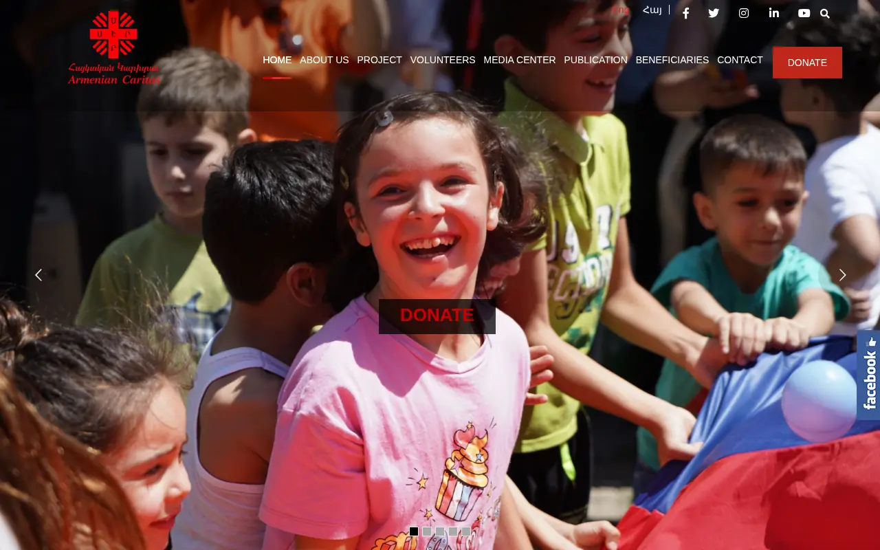 screenshot of caritas.am