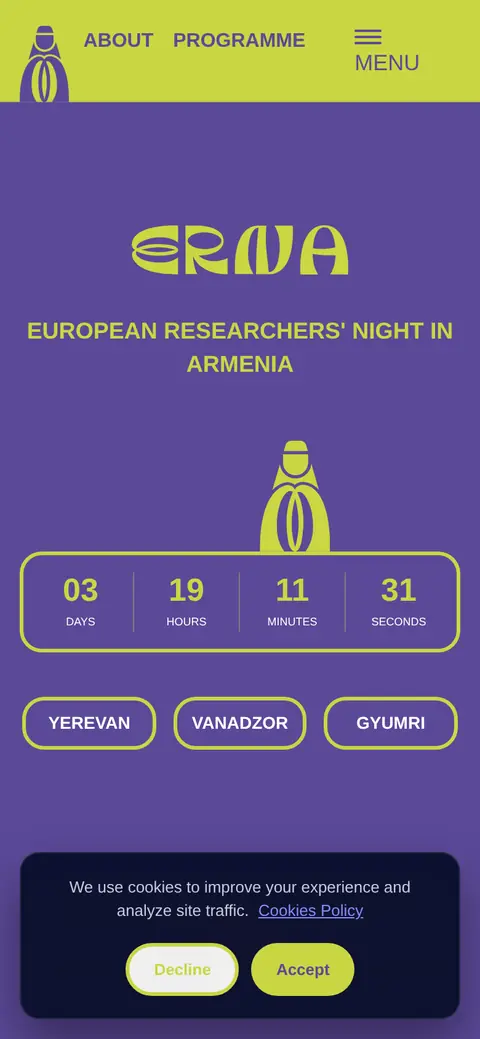 erna.am հեռախոսի էկրանին