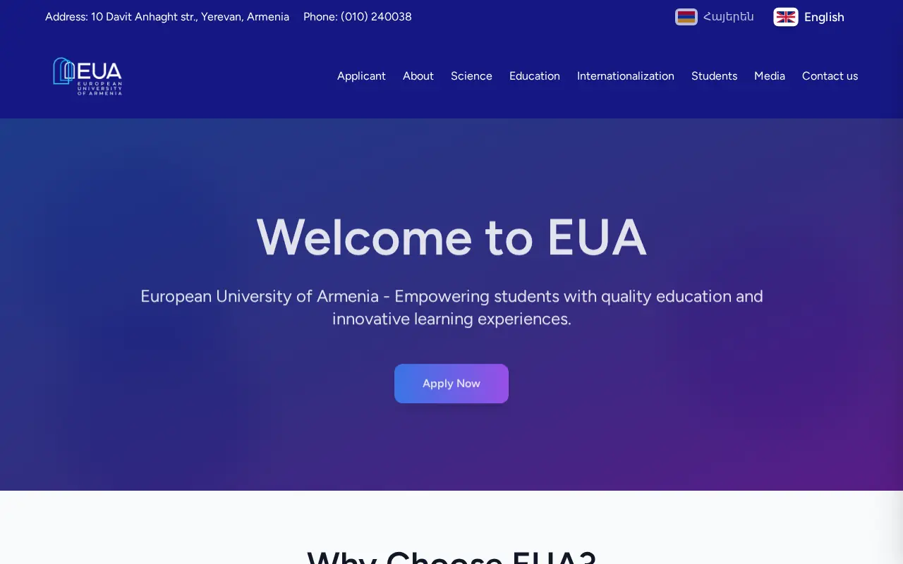 screenshot of eua.am