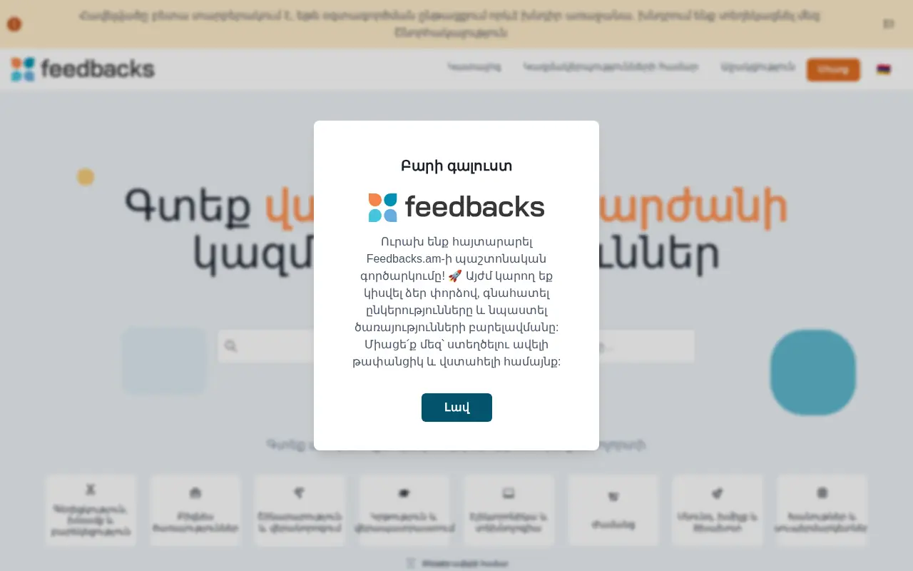 screenshot of feedbacks.am