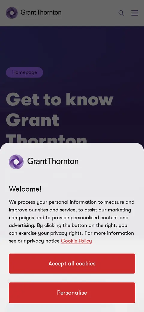 grantthornton.am հեռախոսի էկրանին