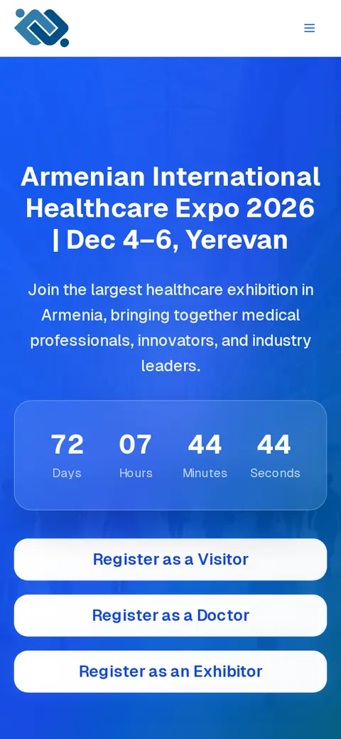 healthcareexpo.am հեռախոսի էկրանին