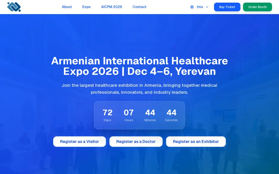 healthcareexpo.am համակարգչի էկրանին