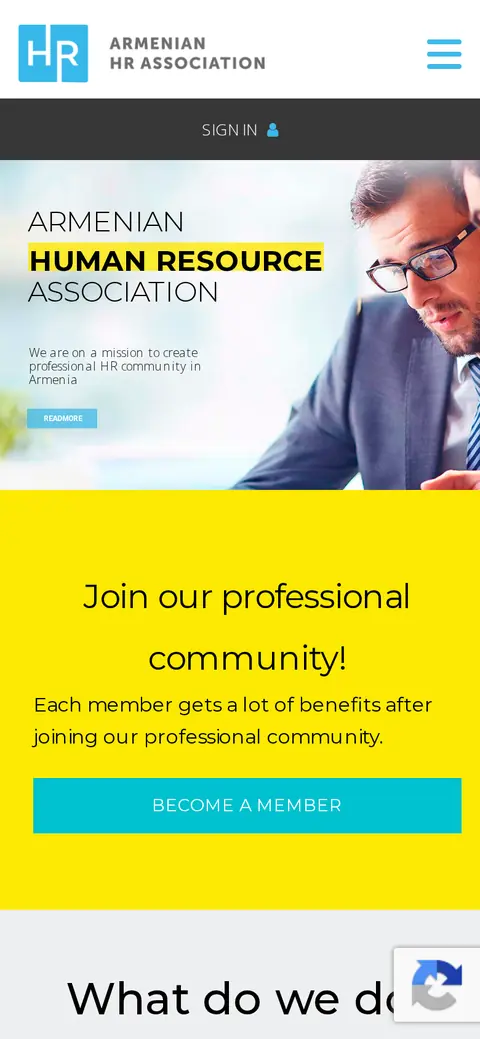 hrcommunity.am հեռախոսի էկրանին