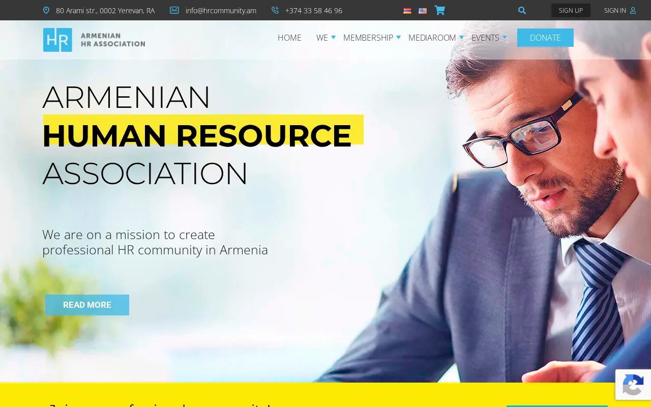 screenshot of hrcommunity.am