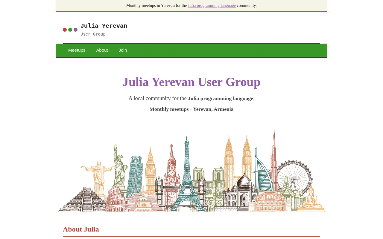 screenshot of juliacon.am