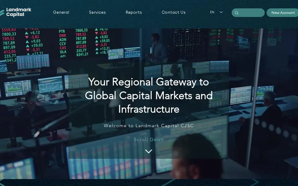 landmarkcapital.am համակարգչի էկրանին