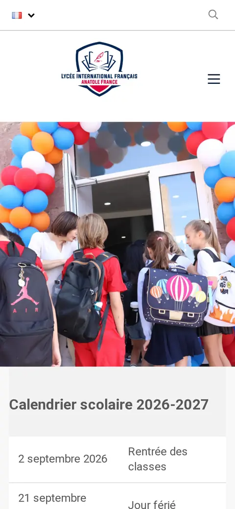 lyceefrancais.am հեռախոսի էկրանին