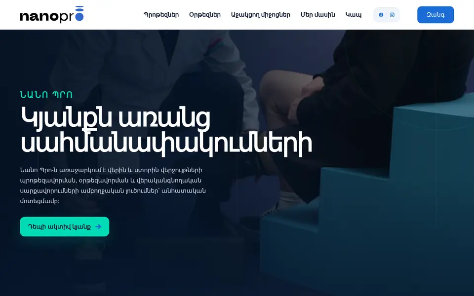 nanopro.am համակարգչի էկրանին