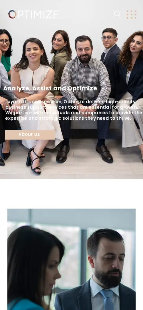 optimize.am հեռախոսի էկրանին