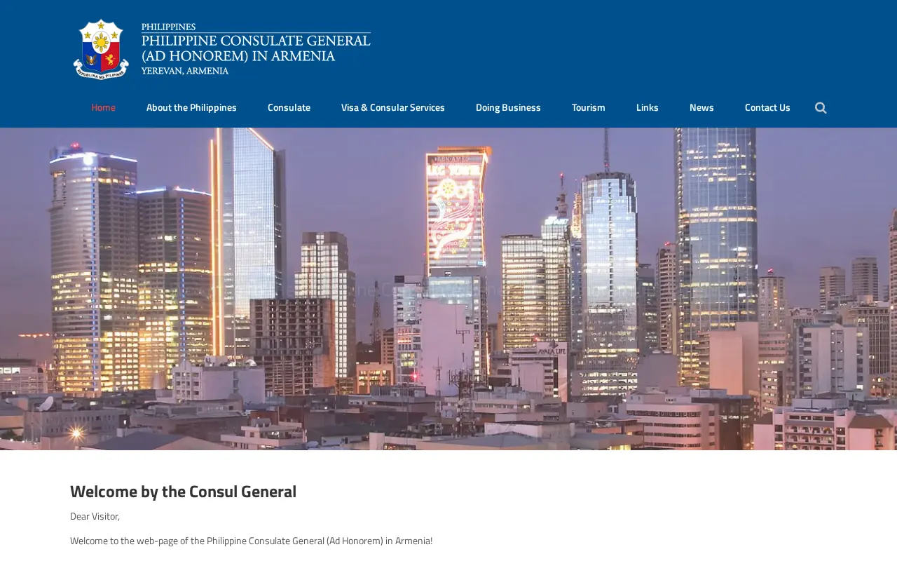 screenshot of philippineconsulate.am