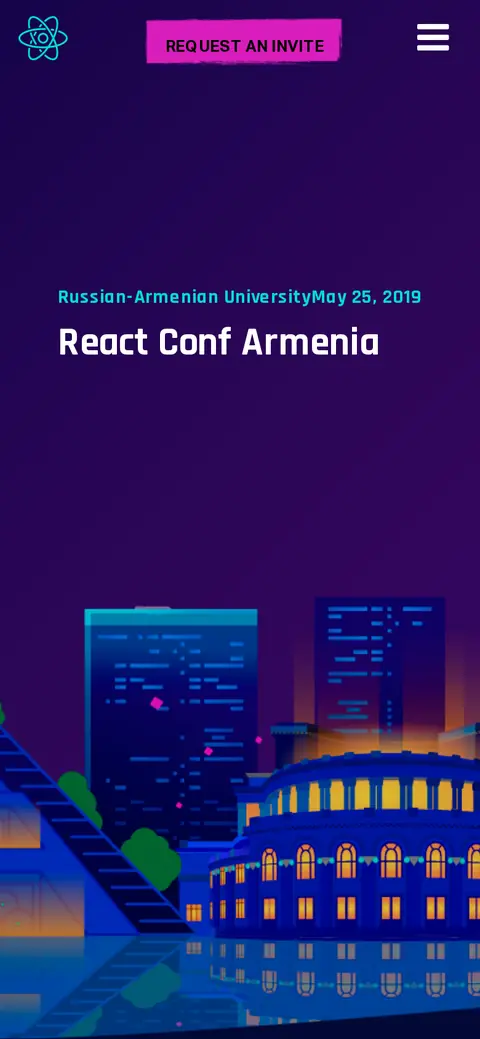 reactconf.am հեռախոսի էկրանին