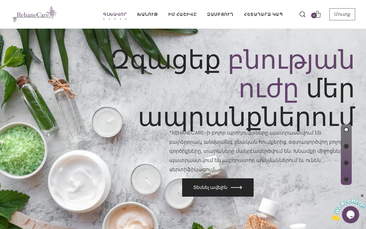 screenshot of rehanecare.am