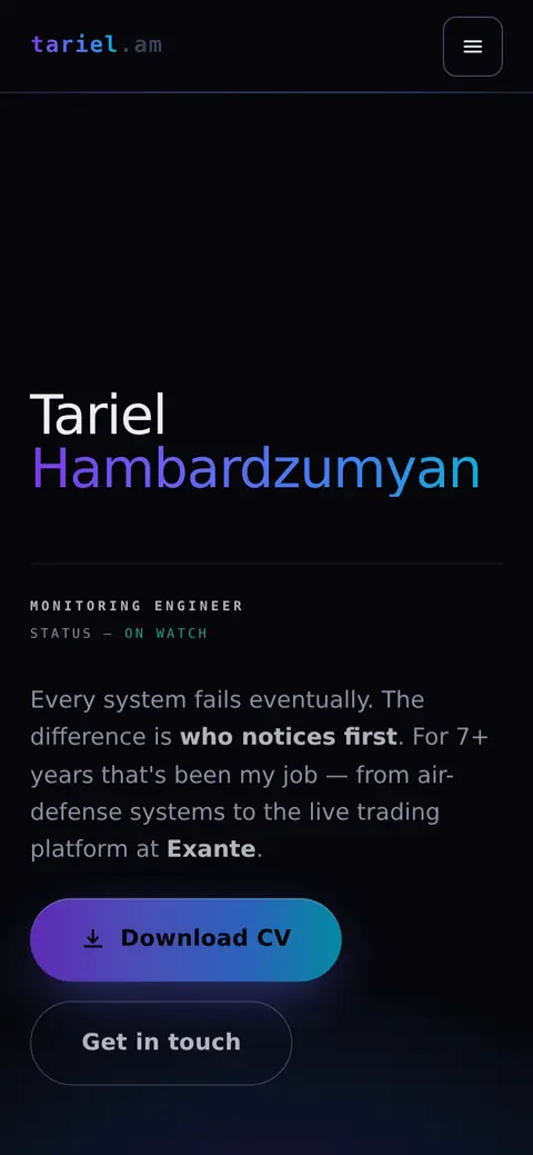 tariel.am հեռախոսի էկրանին