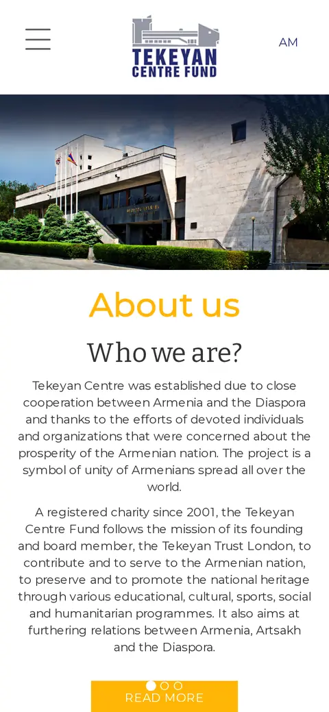 tekeyancentre.am հեռախոսի էկրանին